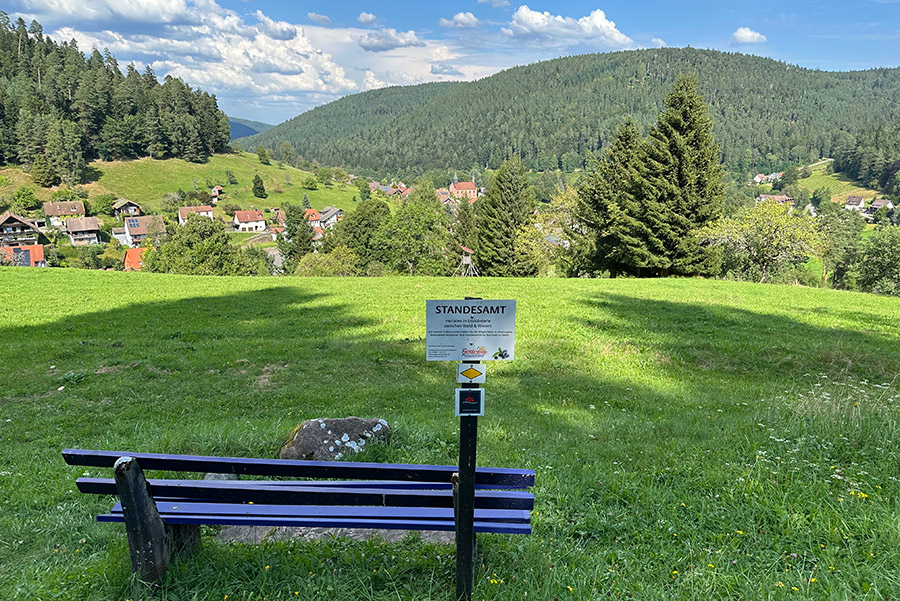 Aussicht über das Heidelbeerdorf an der Erdbeerplatte